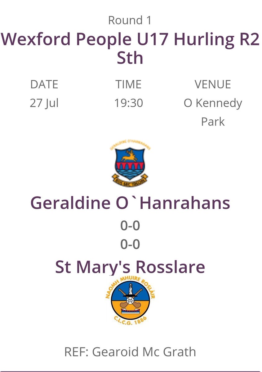 Saint Marys Rosslare GAA tweet media