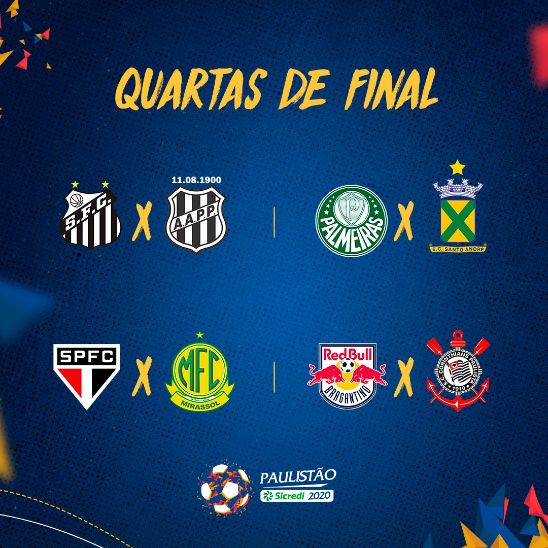 Definidas as partidas das quartas de finais do Campeonato Paulista