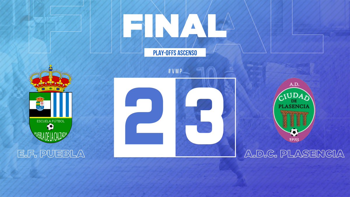 PueblaEF's tweet photo. 🏁 FP| @PueblaEF 2-3 @ciudaddeplasenc 

🤝 Enhorabuena al Ciudad por su ascenso, y perdón a nuestra afición 🙏.

#EFP 'A' 🔵⚪ | 💪🏽 #VMP https://t.co/KBLggoicoH