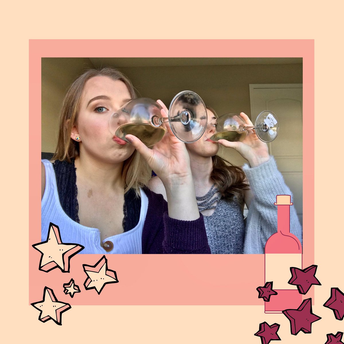2drunkroomies's tweet photo. how we feel about our first episode being out 🍷
—————————
Stream our first episode on Spotify and Apple Podcasts! We’re so excited for everyone to listen and learn a little bit about our hometowns. 
#firstepisode 
#twodrunkroommates #historypodcast #makinghistory #podcastlife https://t.co/Urg5QFa1ZV