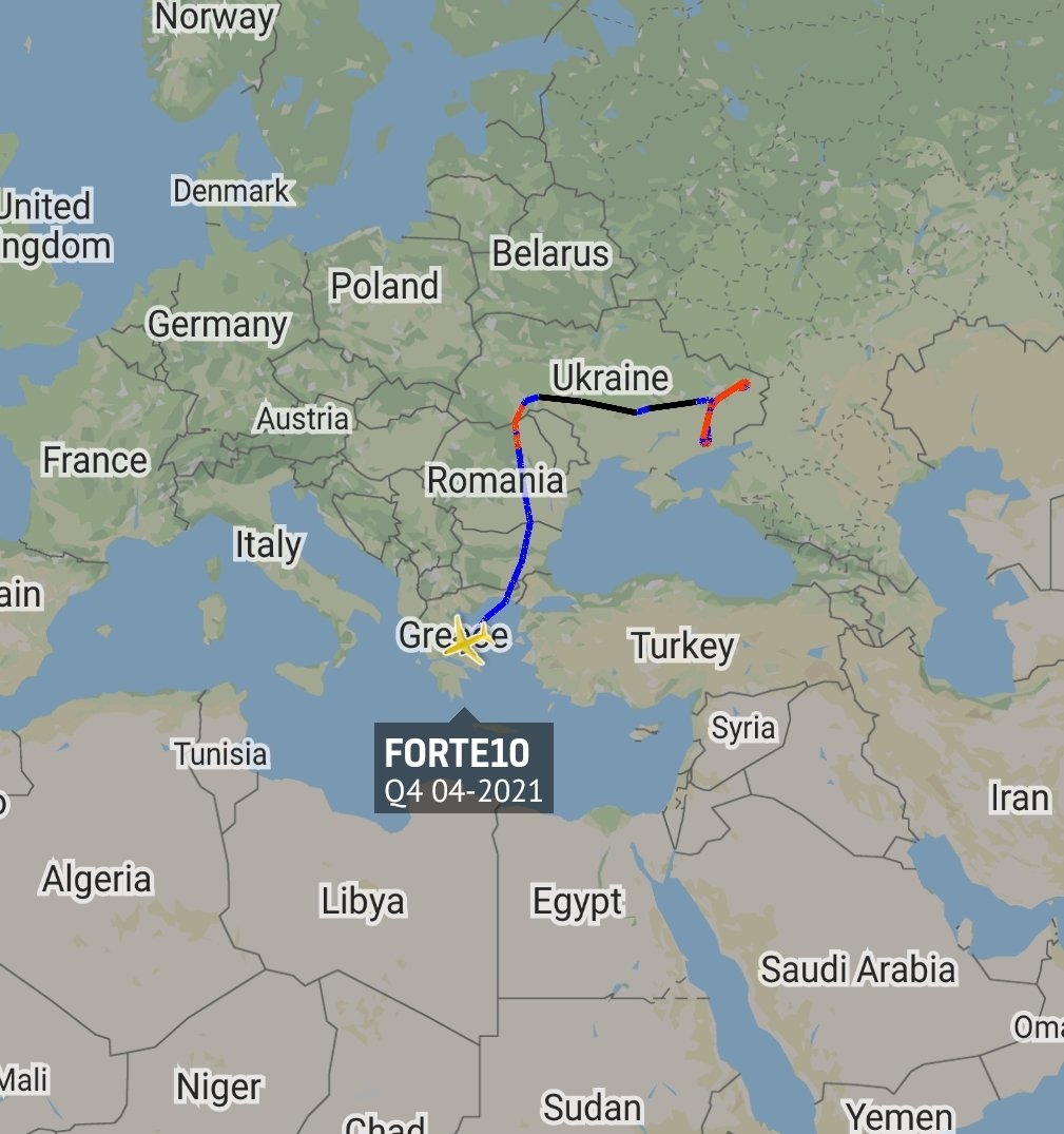 is_keelu's tweet photo. British Army
Thales Watchkeeper WK450 #UAV
Spotted off the coast of #Cyprus

#POINTR #43C886

USAF
Northrop Grumman RQ-4A Global Hawk 
Spotted over #Greece 

#FORTE10 04-2021 #UAV https://t.co/DP8sh4BmgS