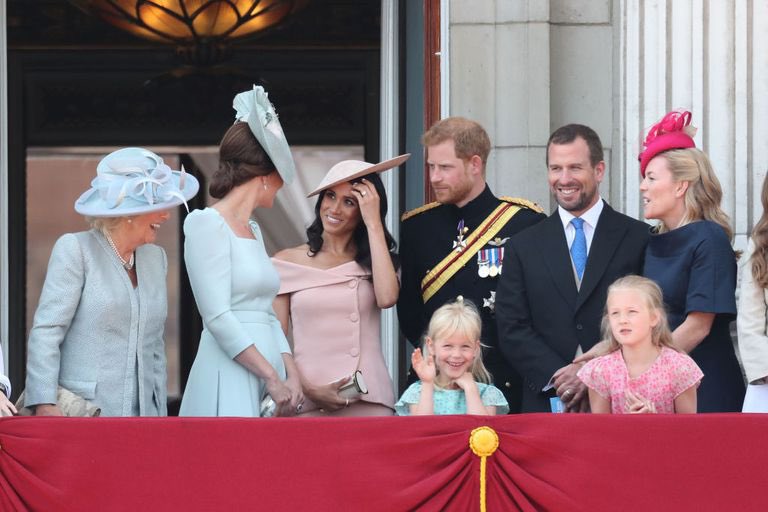 6. Meghan appears to be involved in conversation with everyone during trooping the colour 2018. If everyone hated her and she hated everyone, why are they all laughing and smiling here?