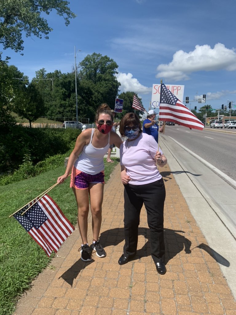 kathryn_fuller0's tweet photo. Many thanks to @JillSchupp for showing up to our Weekend of Action: Honk and Wave to mark 100 days until Election Day. She is exactly the Representative #MO02 needs! #WheresWagner #JilltotheHill #FlipMO02 https://t.co/ioFelWgcgC