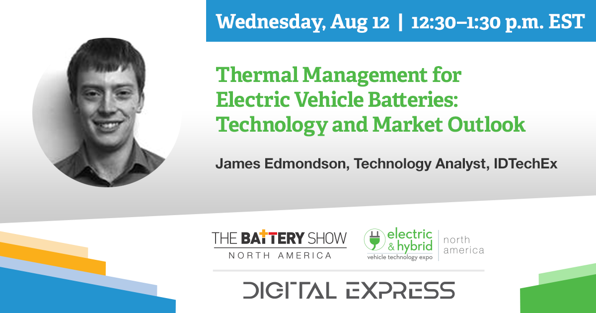 IME_Events's tweet photo. Listen in as James Edmonson of @IDTechEx analyzes EV categories on land, sea, and air and forecasts the future of plug-in passenger cars. Save your spot here: https://t.co/KFPrtWfiXb https://t.co/aRqIXLpEPC