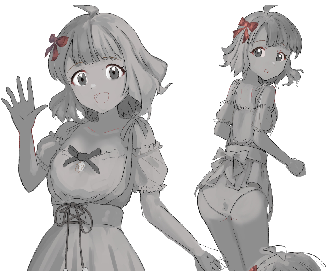 ポムポムプリン水着桃子 えびふのイラスト