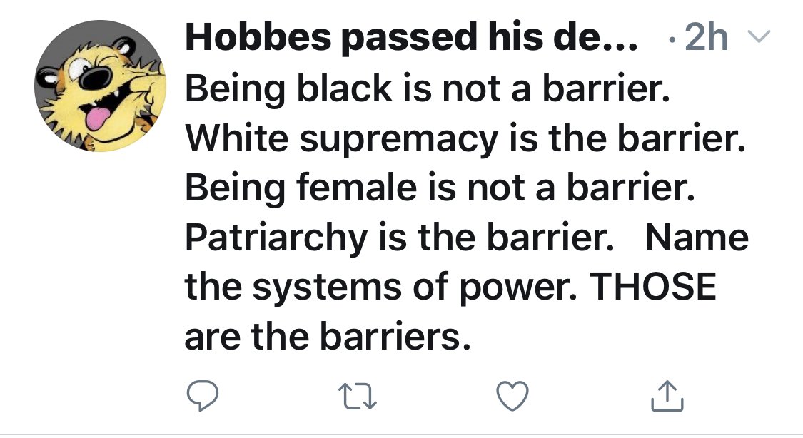 immjusthere's tweet photo. @RealKHiveQueenB Something I found odd about Hobbes (a white woman): She made a tweet two hours ago in her own words that someone else made two days ago. Why didn’t she just retweet it instead of taking the thought for herself? Idk. Maybe it’s just me. https://t.co/sK3bb5CpoW