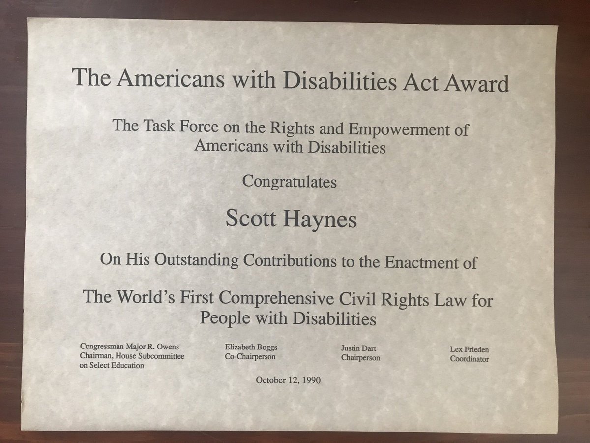 Today #ADA is 30. I learned a lot watching my father advocate for  rights and empowerment of people with disabilities here in Texas and in DC. I continue this advocacy today. #TUEDUD1331 #IntentionalInclusion and #ADA are #AsImportantAsEver #TigerPride @HarkinAtDrake