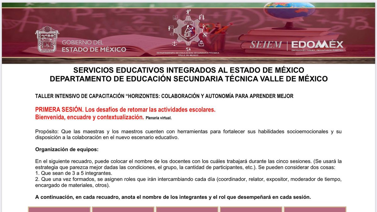 DESTVM2's tweet photo. Con el propósito de facilitar el trabajo a los participantes, compartimos el formato de la 1ª Sesión del Taller Intensivo de Capacitación
Descarga 👉🏻https://t.co/g5F8UGsZFw https://t.co/Ej1UIdQI9G