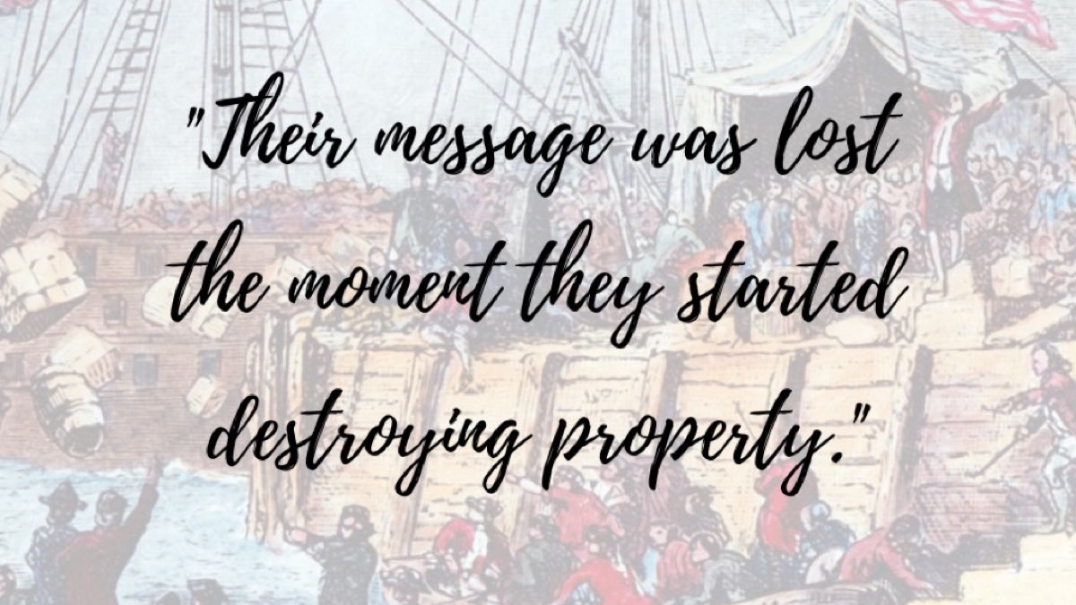 “Their message was lost the moment they started destroying property.”