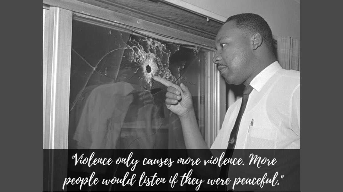 “Violence only causes more violence. More people would listen if they were peaceful.”