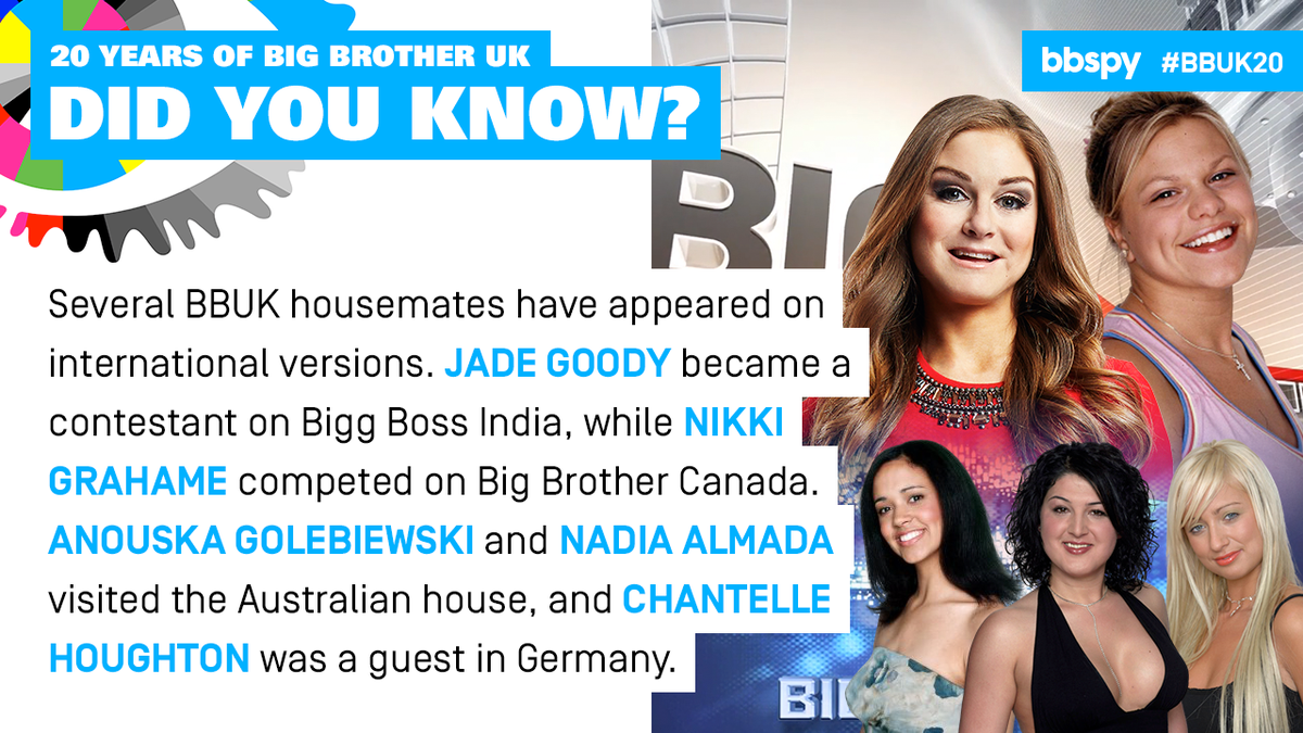 bbspy's tweet photo. Some of #BBUK's most famous faces have gone on to fly the flag for Britain in Big Brother houses around the world! #BBUK20 #SaveBBUK https://t.co/Ei2assLjjq