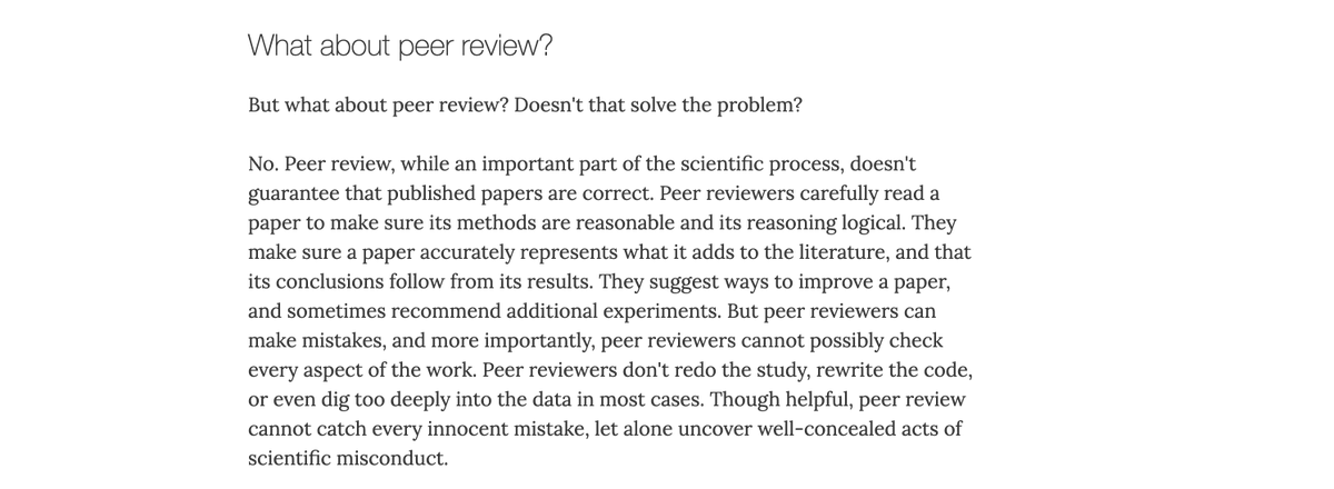 The first of them pertains to the role of peer review as guarantor of scientific accuracy. In short, it's no guarantee, as we discuss here:  https://callingbullshit.org/tools/tools_legit.htmlThis paper shows that all sorts of stuff makes it through peer review.