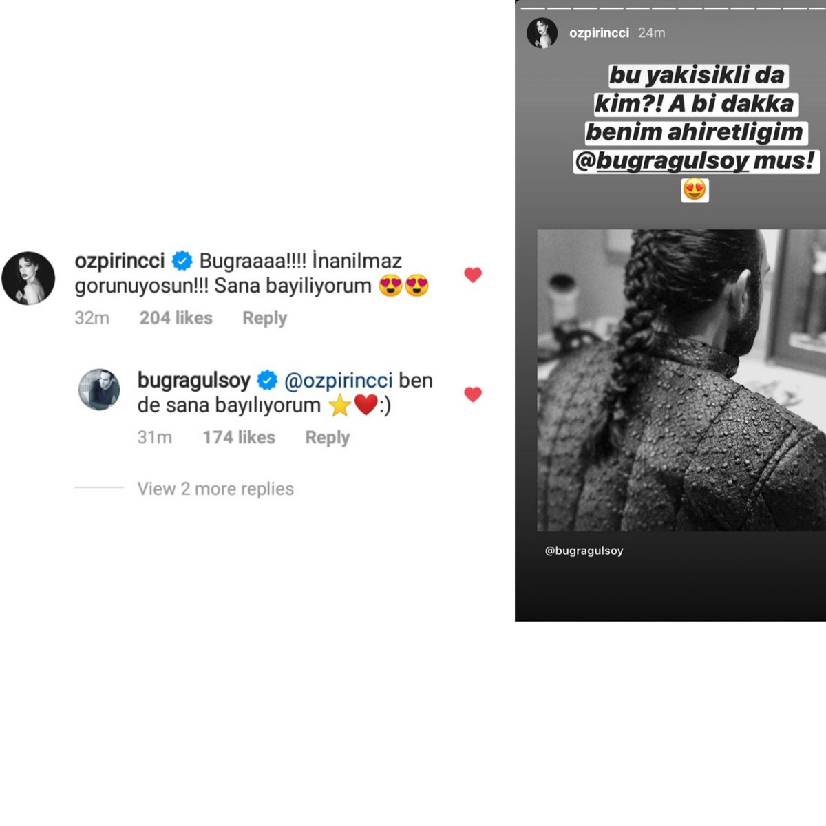 ozge_bugra_fans's tweet photo. Herkes özge'nin hayatına kısa bir süre girer ve sonra giderler ama bugra ona hayatından çıkmayacak ve onlar arkadaşlıkları sonsuza dek sürecek Sadece "ahiretligim" bir kelimeye bak😍 her yıl dostlukları güçlenir ve sevgileri artar❤️😍 #buğragulsoy #ozgeozpirincci #canercindoruk https://t.co/DnFlmfCkzz