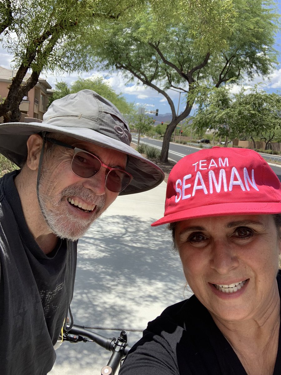 VictoriaDseaman's tweet photo. It was time for #TeamSeaman to get back to #probikers riding. We didnβt go far in this heat. Earlier next time 104 degree riding is just too hot! #lvccward2 @cityoflasvegas https://t.co/AeV5URKZPX