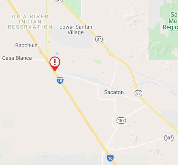 ArizonaDOT's tweet photo. I-10 EB, MP 177 (near Sacaton): The  freeway is closed due to a very serious crash. There's no estimated time to reopen the lanes.

#I10 #aztraffic https://t.co/hB49G7oggR