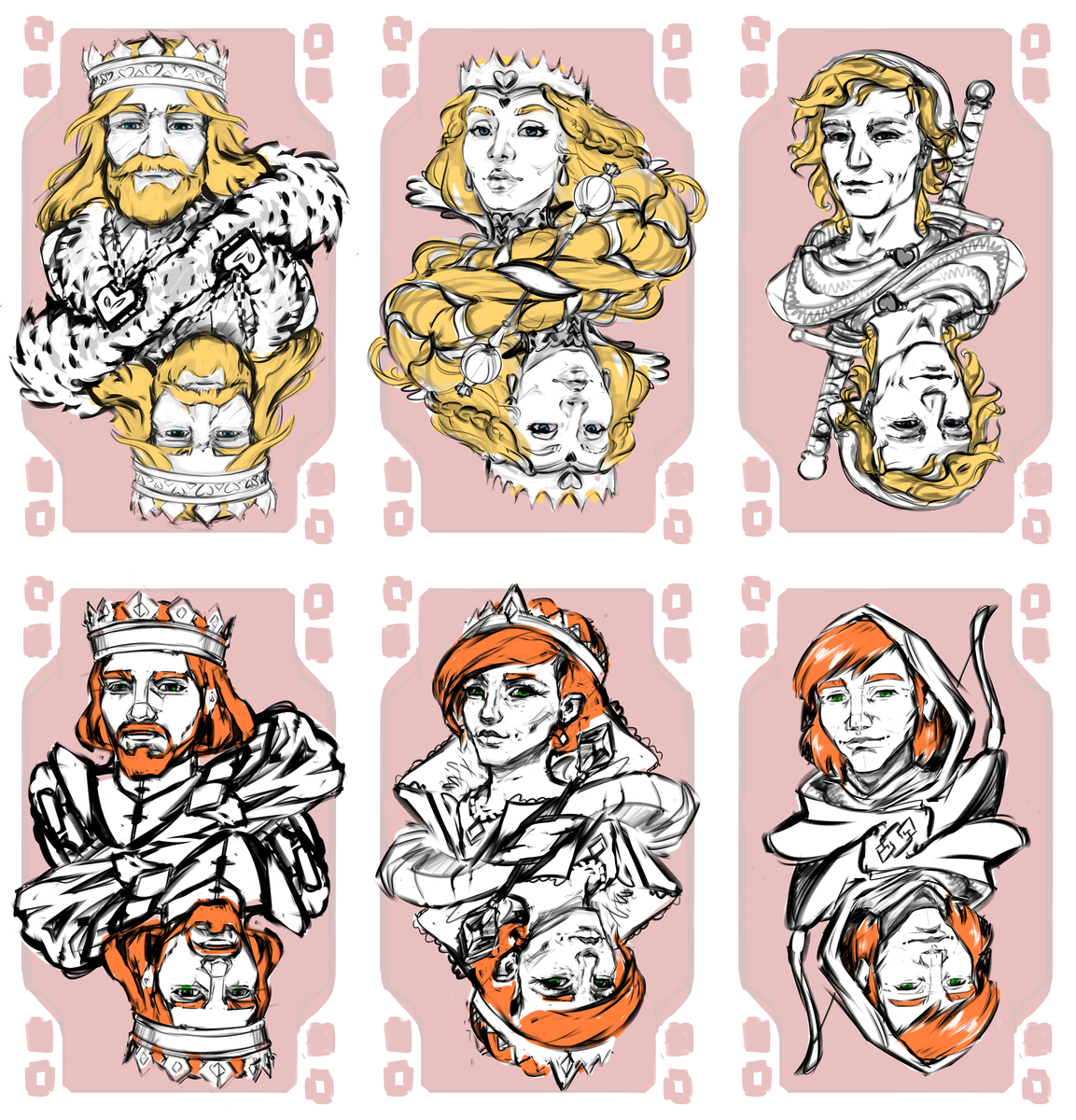 I desperately need some fresh eyes - what you think about character design?
is it consistent?
which ones you like most and least?
what do you think of use of different races/types?
does it clash with not historical clothes or is it fine?

I *need* your insight ༼ つ ◕_◕ ༽つ 