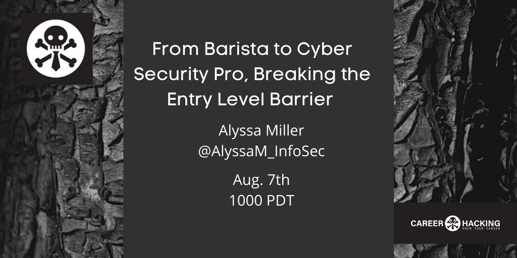 Have an interest in Security, but not sure how to start? 

Learn how to break the entry level barrier with the wonderful Alyssa Miller in their upcoming #defconsafemode presentation!

August 7th, 10:00 AM PDT (UTC-7)

<a href="/AlyssaM_InfoSec/">👑 Alyssa Miller 🦄🛩️</a> #DC28CAHV