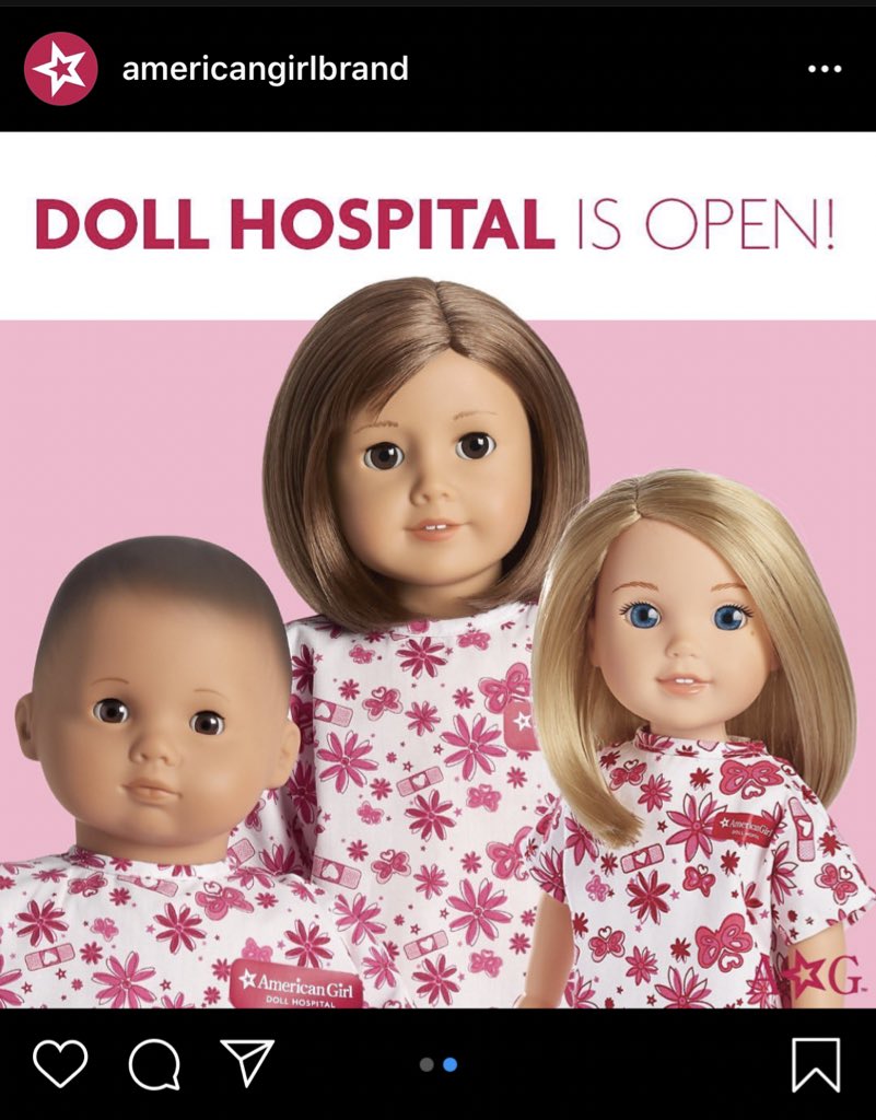 lobbyspider's tweet photo. I Am Being Treated For Coronavirus At The American Girl Doll Hospital https://t.co/gPbGO2iawe