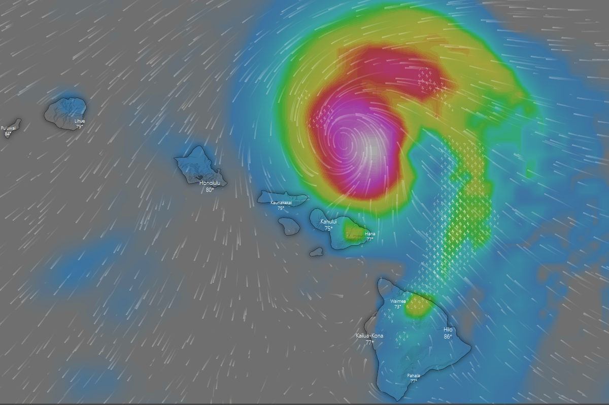 Current location of #HurricaneDouglas #Hawaii