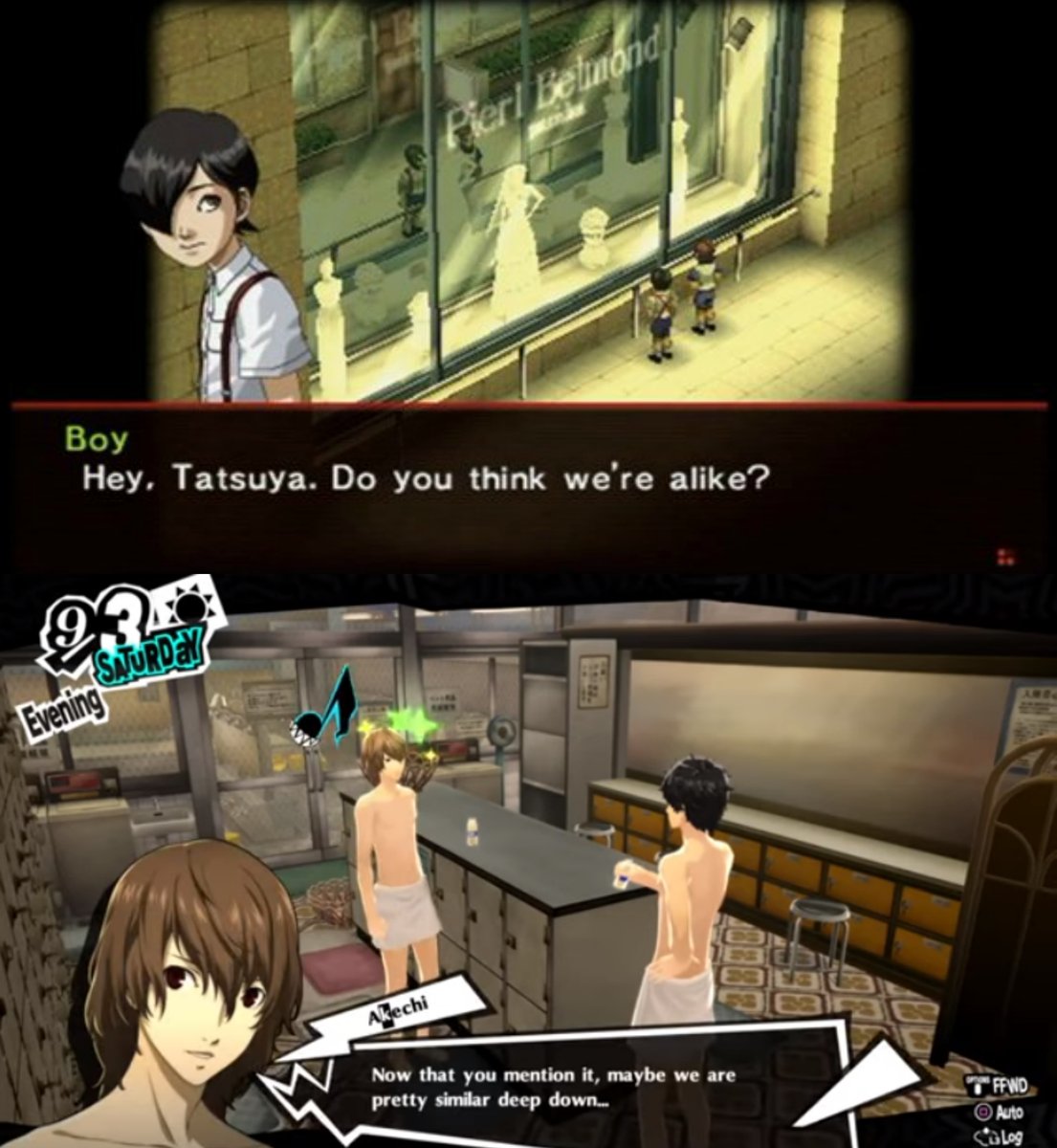yeah guys this is such a coincidence am i right /s anyway i know its not REALLY concrete evidence but im adding this as a little "AHA!" kind of thing bc why not. shuake nation.(technical spoilers for november persona 5)