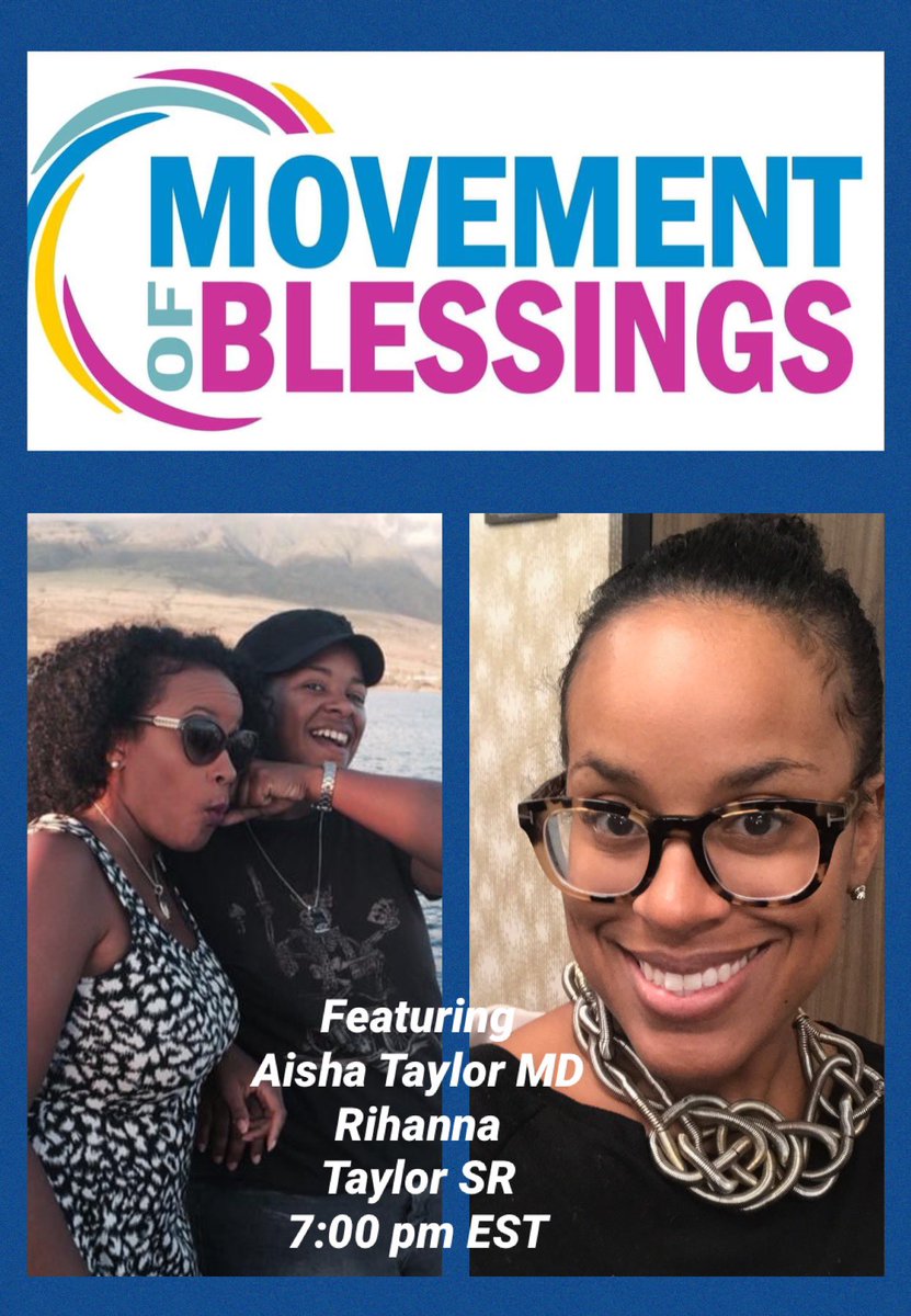 MobWebelieve's tweet photo. Join our Movement of Blessings weekly call  Bootcamp reflections  featuring Aisha Taylor MD &amp; Rihanna Taylor SR 7:00 pm EST 
Link to join Webinar
https://t.co/0vk1g7FTSJ
https://t.co/0vk1g7FTSJ https://t.co/9VShcvUXFy