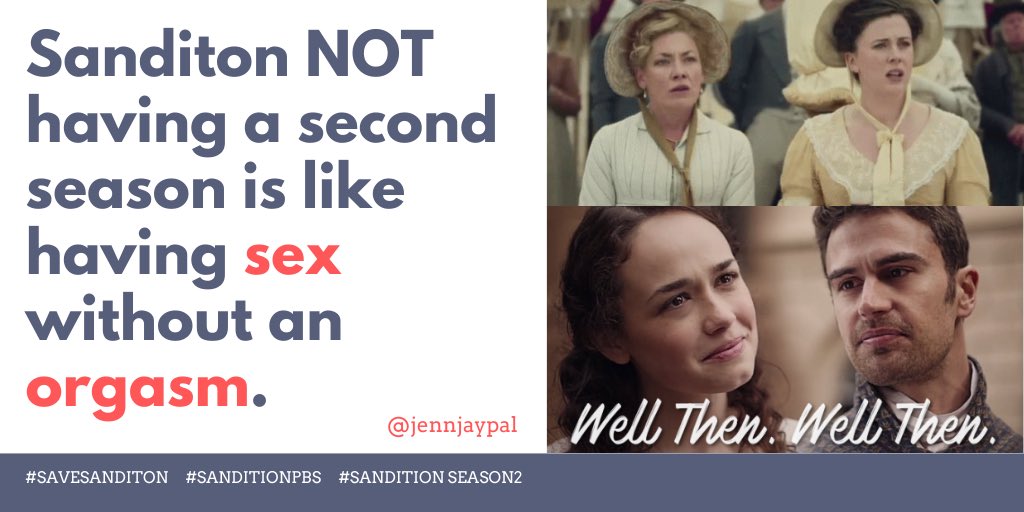 jennjaypal's tweet photo. 𝗦𝗘𝗫! Now that I have your attention - here's tonight's #SanditionAtSeven! I stand behind this metaphor. GIVE US OUR HAPPY ENDING! ❤️
#SanditionSeason2!
@pbs
@masterpiecepbs
@primevideouk
@itv
@RedPlanetTV
@SanditonSpecial
#SanditonPBS 
@sandition
#Sanditon
#SaveSanditon https://t.co/xcGJKOqZxJ