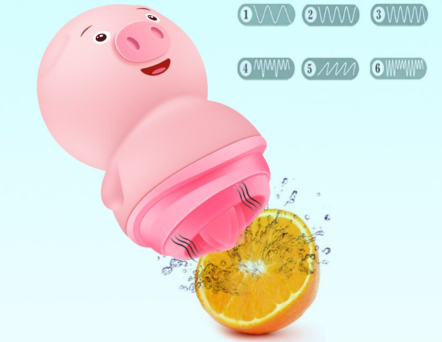 mommy, what's the robot pig doing to the orange? with its butt?