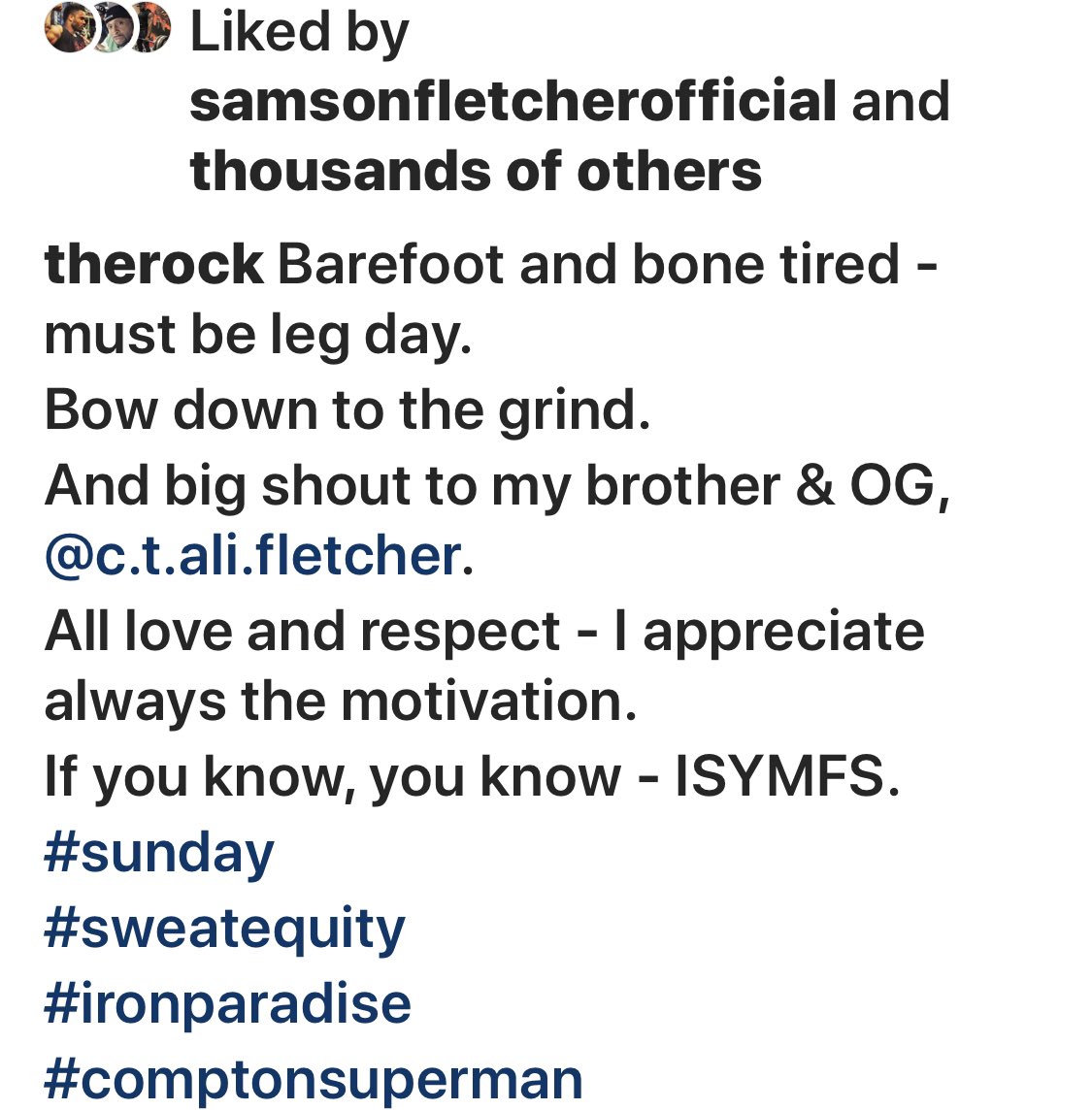 CTFletcherISYMF's tweet photo. WHAT DID I DO TO DESERVE THIS? ANSWER: NOTHING. BUT MAN AM I HAPPY! MY GRANDKIDS SAID, “THE ROCK KNOWS MY GRANDPA” SHIT I WAS GRINNING FROM EAR TO EAR @TheRock https://t.co/mGfRQXZMbN