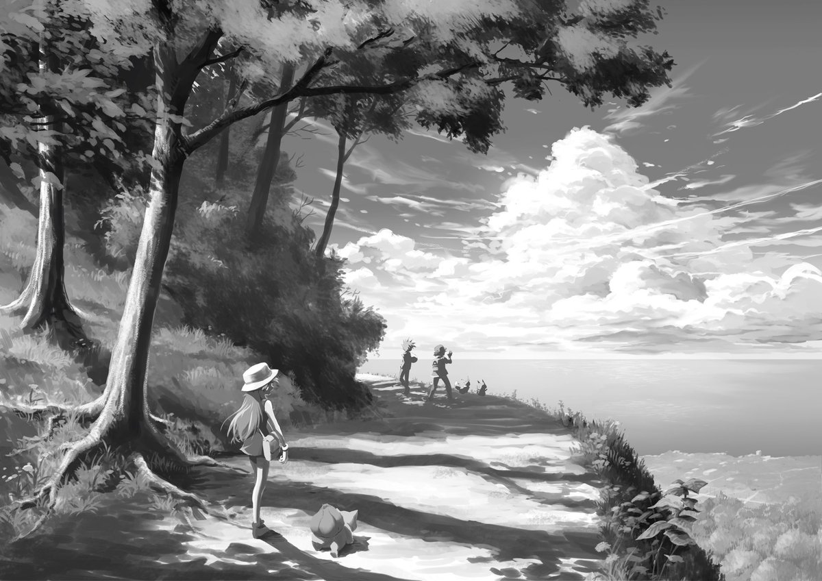 #絵をモノクロにするとかっこいい 