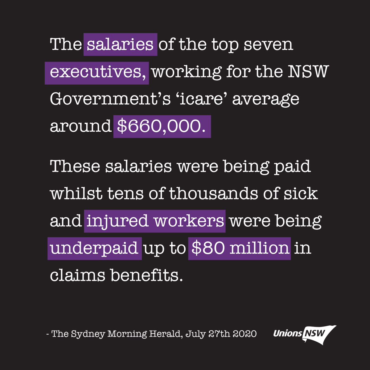 unionsnsw's tweet photo. Sign the petition calling on the Treasurer to sack icare management and repay the tens of thousands of sick and injured workers https://t.co/JI59aguCwE https://t.co/lRsmnW26t8