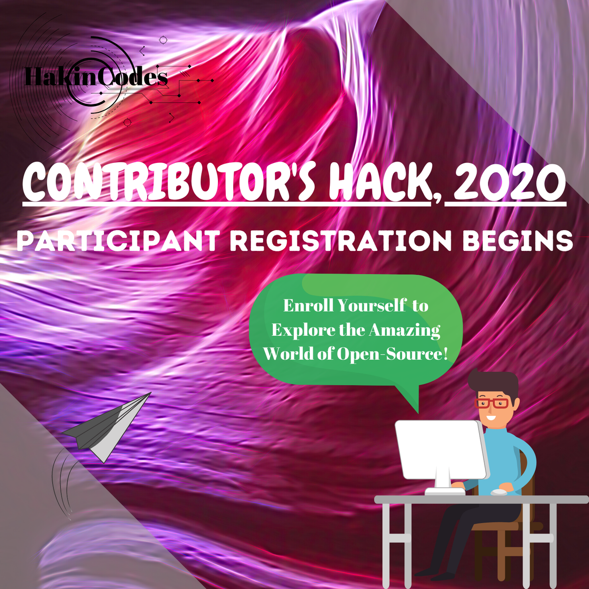 hakincodes's tweet photo. Hey Tech #enthusiasts,
Participant #Registration for @hakincodes organized Contributor's Hack 2020 has begun.
Link to Participant Registration: https://t.co/vmIPobCrUN
#hakincodes #opensource #developers #contributions #participants #github #lockdownlearning https://t.co/Pokhafw2aZ