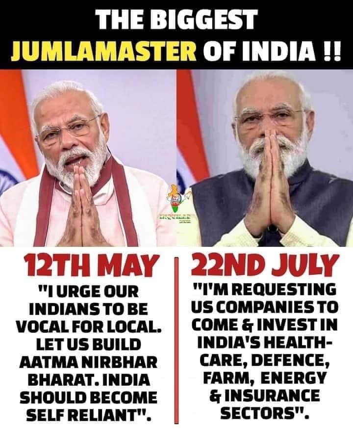 Jumlamaster of INDIA
New meaning for #AtmaNirbharBharat