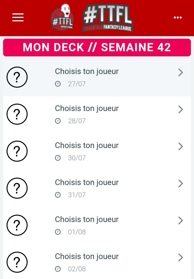 Et voilà le deck de la reprise !

Dès le feu vert de la team tech' vous pourrez enfin remplir vos decks #TTFL et enfin choisir votre première 🥕

Vivement la reprise ♥️