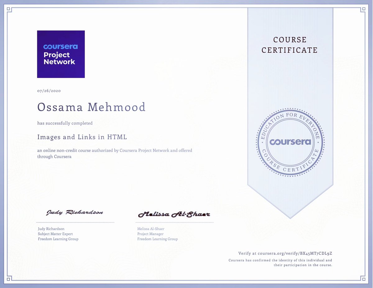 coursera certificate