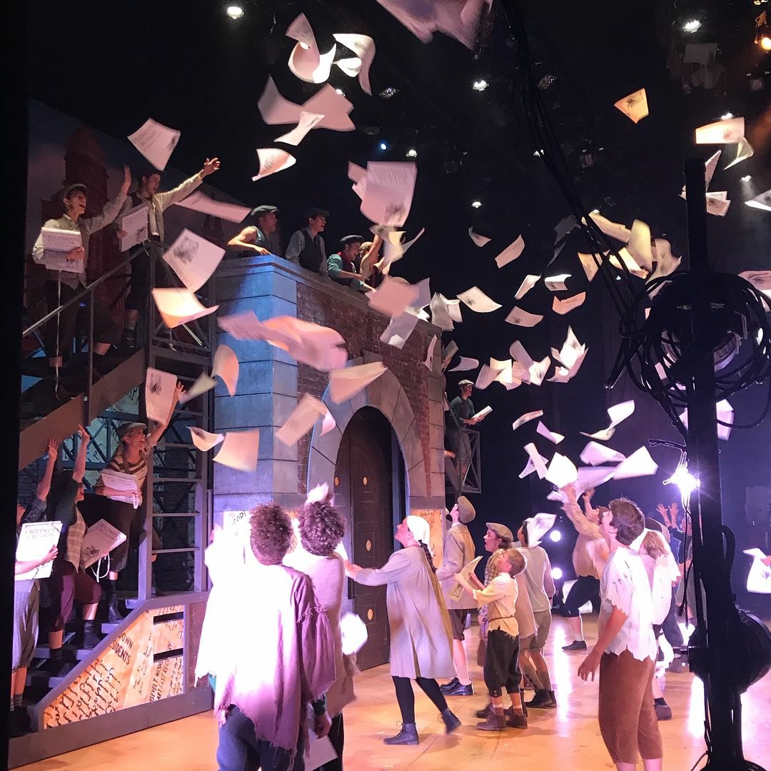 A backstage view from our production of Disney's NEWSIES!  See the whole show online this coming Wedsnday-Sunday!  6 viewing times available!  Visit floydcentraltheatre.org.  #newsiesforever