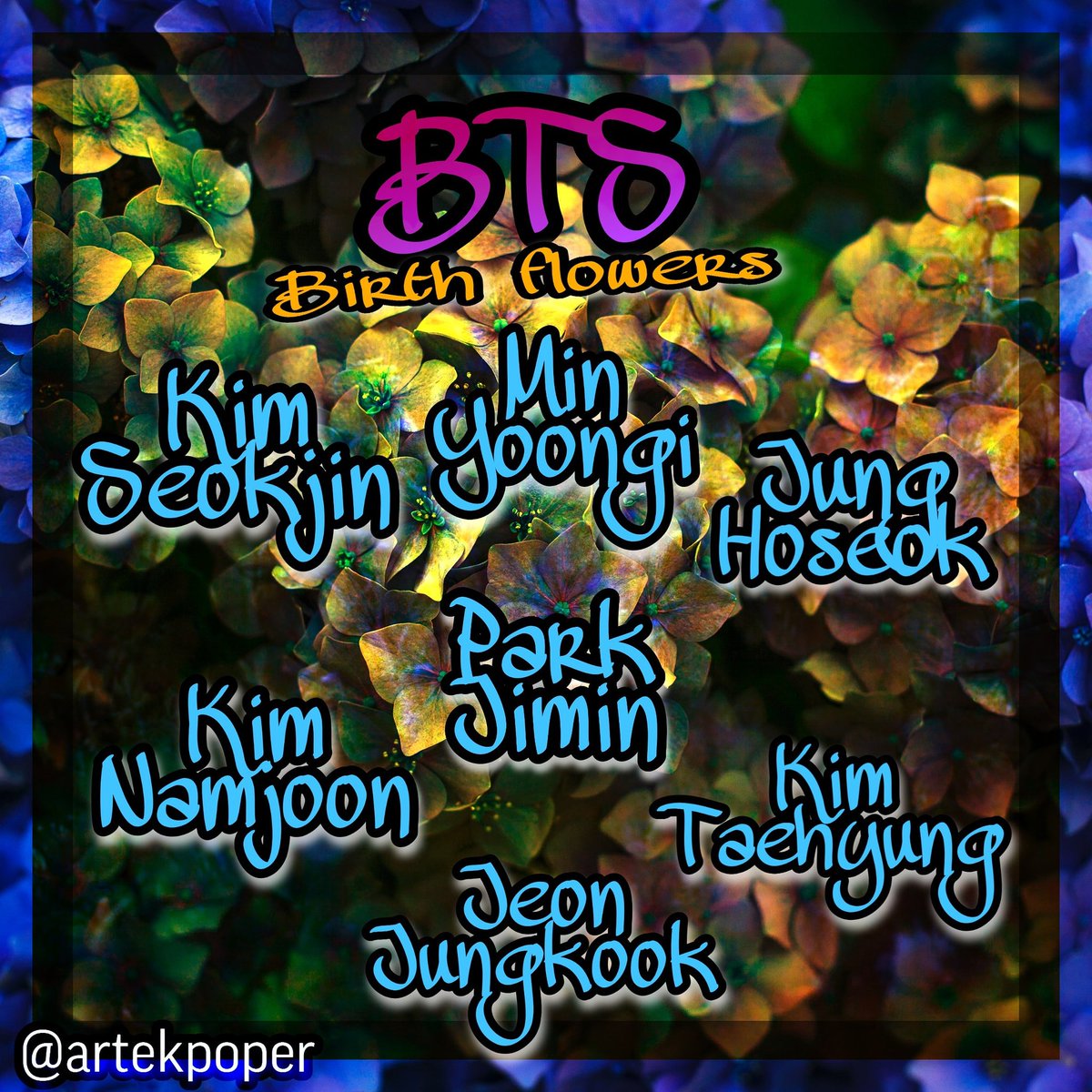 artekpoper's tweet photo. Starting my collage of BTS's Birth flowers 😍🌺
#bts #btsart #army #kpop #vlive #korea #jin #rm #suga #jungkook #jimin #jhope #v https://t.co/BdrHvXdKCa