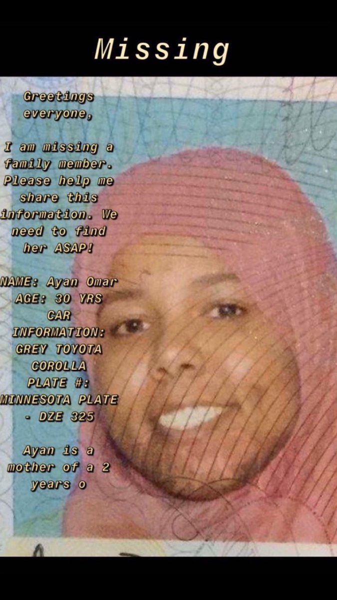 itsayaaani's tweet photo. Ayan Omar is still missing. Please share and make Dua for her &amp; the family that she is found safely.❤️🥺 https://t.co/lt1NgqPjwG