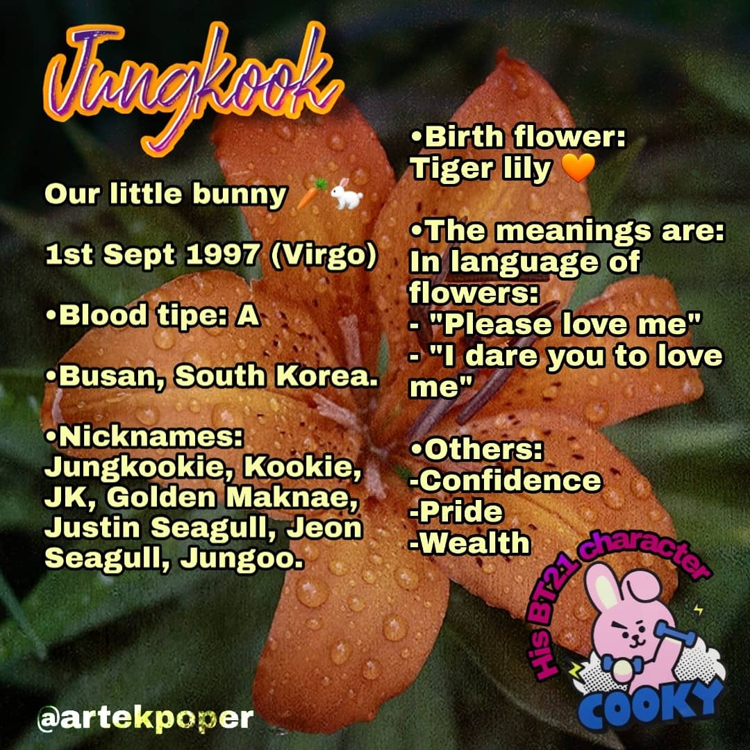 artekpoper's tweet photo. 💜🧡 #JUNGKOOK #bts #bt21 #btsrun #vlive #birthflower @BTS_twt https://t.co/Ak3W3Y8NoG