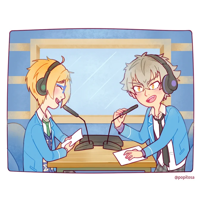 ✨ Enstars rarepair week | Day 7: Free | #ESrareshipweek #kogamako
I have this headcanon of 3rd year Koga joining the broadcasting committee since 2016 when it was mentioned in 2 stories (Arabian nights and Rokinstar) that Koga helps Makoto with stuff from there. 