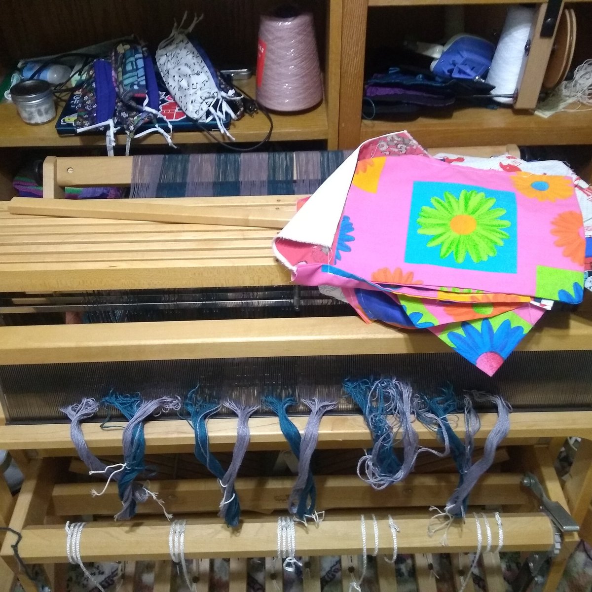 BlanketStmtProj's tweet photo. Spent the weekend making masks and warping the loom. It was a good weekend! #activeproduction vs #productivefidgeting https://t.co/ehLJ3yajht