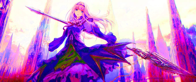 #絵を彩度100にすると超派手
比較的マシだったの並べてみたけどヤバい
自分の色の使い方の傾向がよく分かりますねこれ

普段彩度が大分低くなる傾向にあるから、
こういうのやってみたら普段の絵を客観的に見れていいかもね 