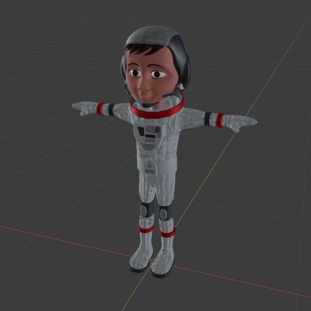 rikuat_'s tweet photo. Had fun putting the colours and especially learning about how hair is done. For some reason the normal map isn’t being generated properly from the multires’ed spacesuit...it still keeps the edge lines. Other than that I think I did okay. I’m quite happy with myself! 😁 #blender https://t.co/GTQtMGpfwR