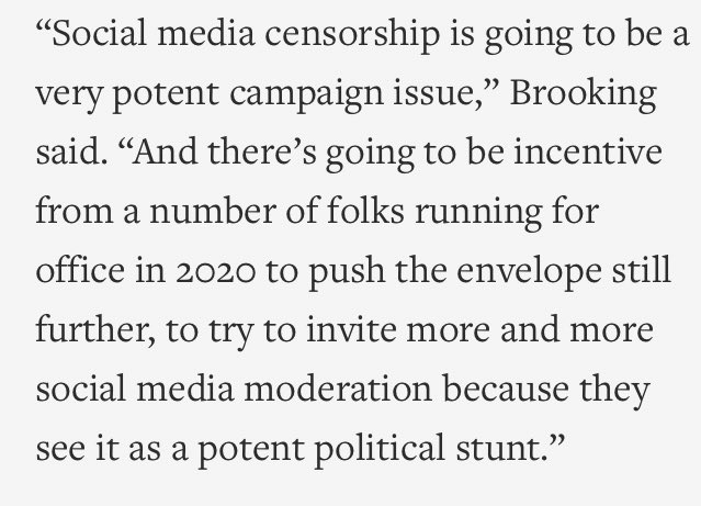 And none of this is censorship, they want you to fight over censorship. It’s actually a debate over the tools of social media which provide velocity and reach. It’s not a freedom of speech issue in the way they argue.