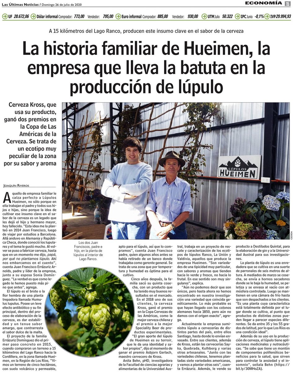 La historia familiar de Hueimen, la empresa que lleva la batuta en la produccion de lúpulo en Chile. 🍺👏🏻