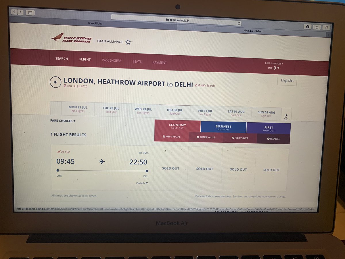 a_minai's tweet photo. @pritipatel @UKHomeSecretary @ukhomeoffice @BobBlackman @BorisJohnson @SkyNewsBreak @BBCNews Have been looking for flights to India for my mother, no availability,no flights ... visa visa expiring on 31st July, how she suppose to go? Extend temp/visitor visa. https://t.co/A1OClz4rN5