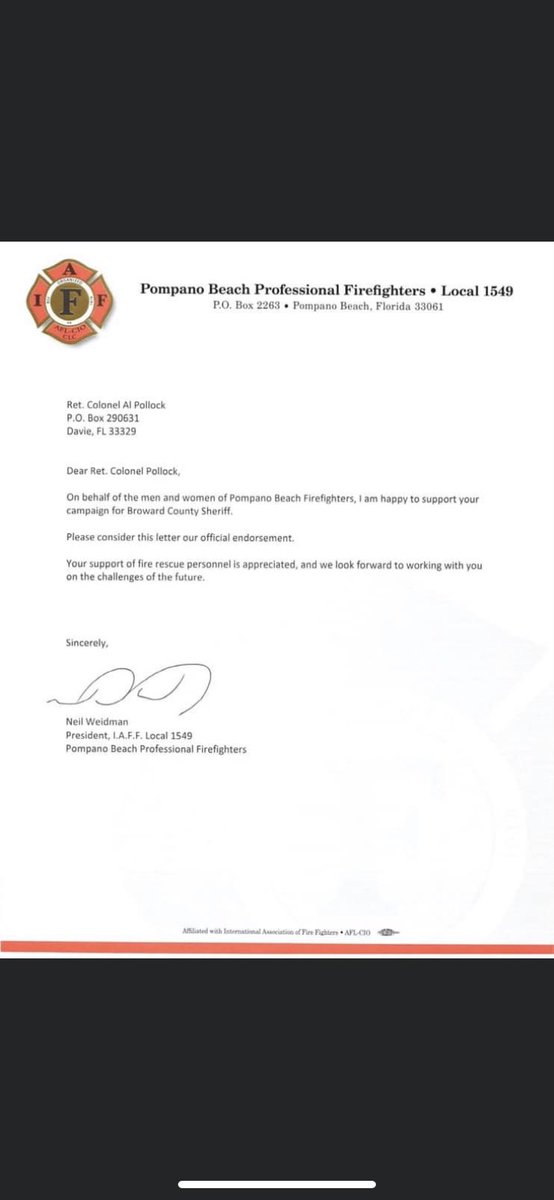 I am humbled and honored, and look forward to working with you. We will be #StrongerTogether as we serve the residents and visitors of Broward County.