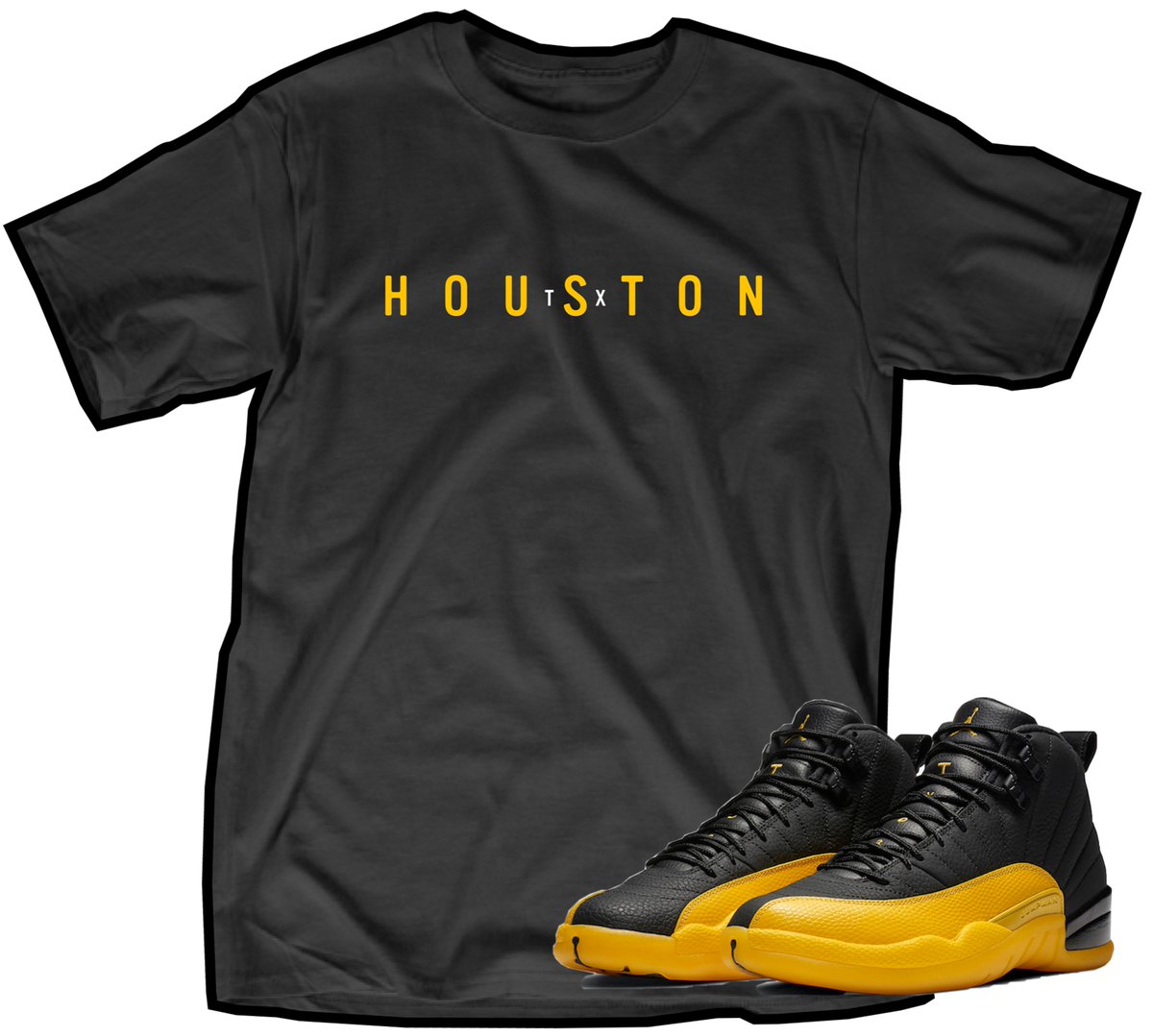 77thCanalstreet's tweet photo. #Retro12s #UniversityGold #Htown matching Tees , got em in all #colors Fwm #77thCanalSt https://t.co/7VqtDU0MzF