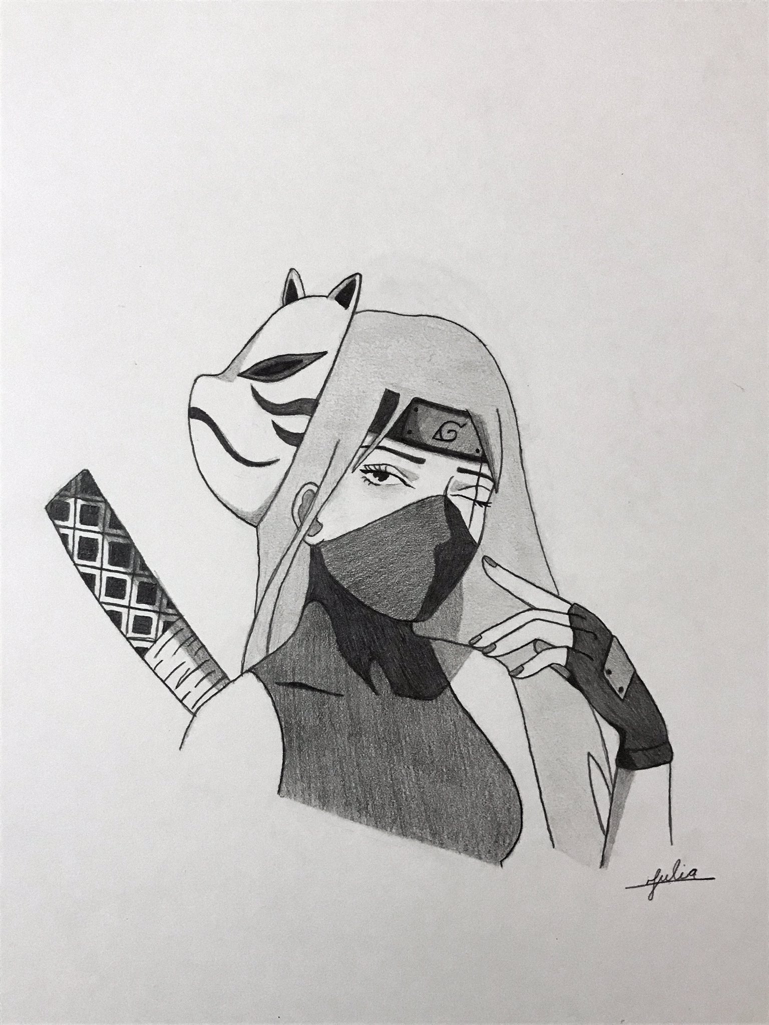 Como Desenhar o Kakashi Anbu 