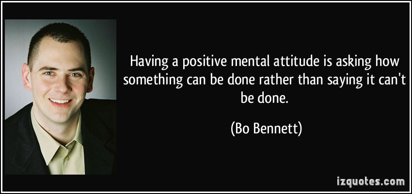 Tkarera's tweet photo. “Having a #positivementalattitude is asking how something can be done rather than saying it can’t be done.” – #BoBennett
#quote
#positiveattitude
#ThinkBIGSundayWithMarsha https://t.co/DgbiH9pWS0