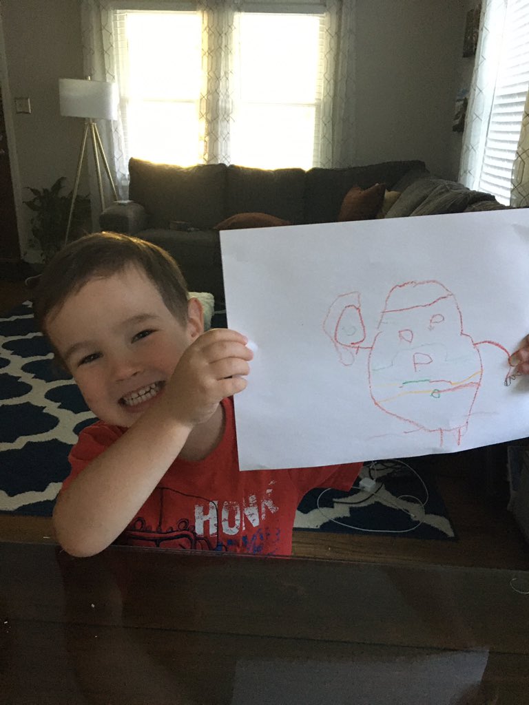 Looks like he drew Mr. Koolaid!